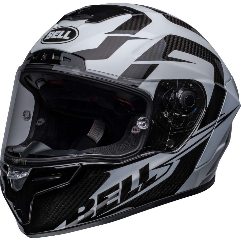 Casque Moto Intégral Racing Bell RACE STAR DLX LABYRINTH Blanc Noir
