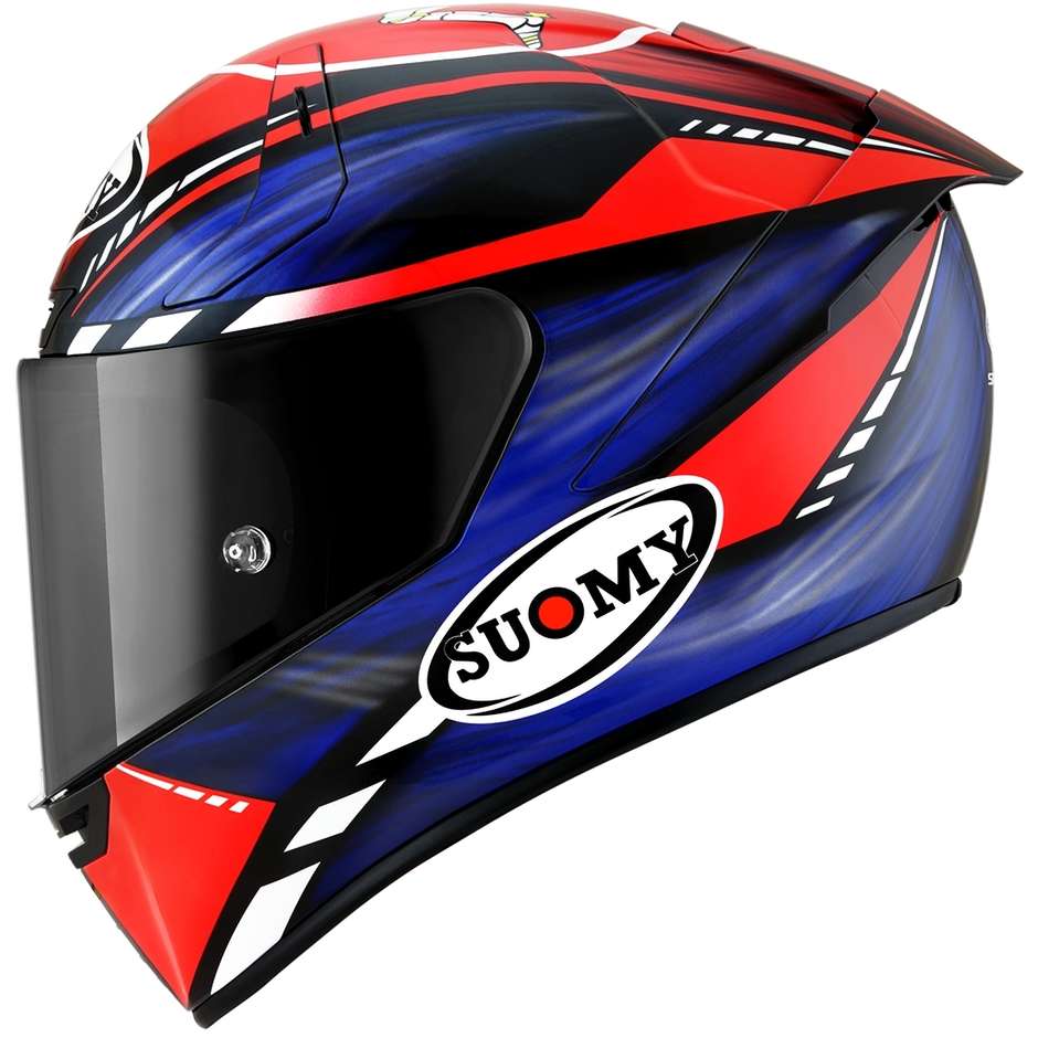 Casque Moto Intégral Racing Suomy SR-GP ON BOARD Bleu Rouge Fluo