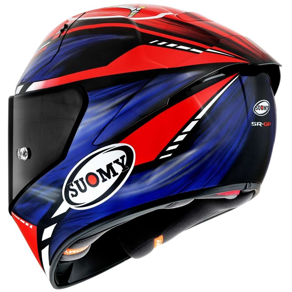 Casque Moto Intégral Racing Suomy SR-GP ON BOARD Bleu Rouge Fluo