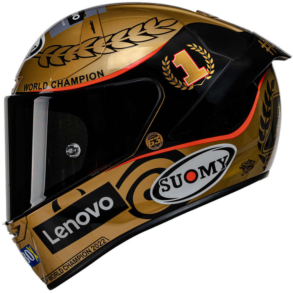 Casque Moto Intégral Racing Suomy SR-GP PECCO WORLD CHAMPION 2022 GOLD LE