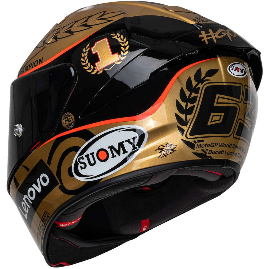 Casque Moto Intégral Racing Suomy SR-GP PECCO WORLD CHAMPION 2022 GOLD LE