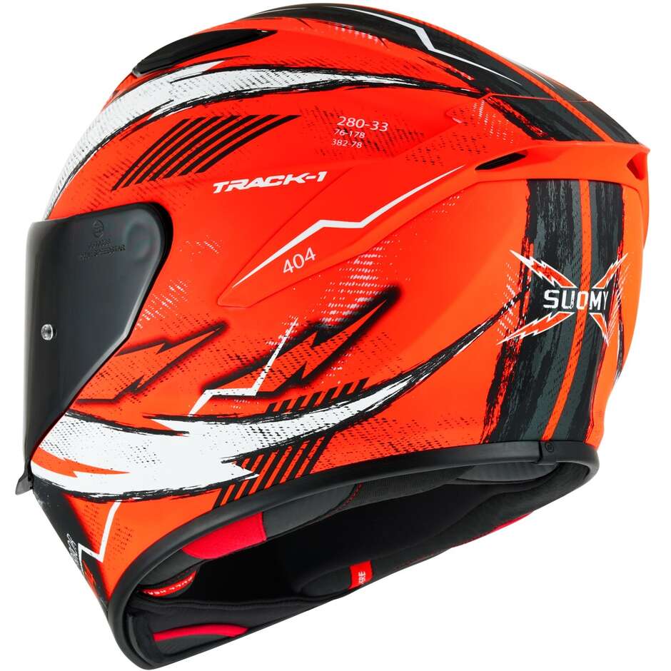 Casque Moto Intégral Racing Suomy TRACK-1 404 Matt Orange Fluo