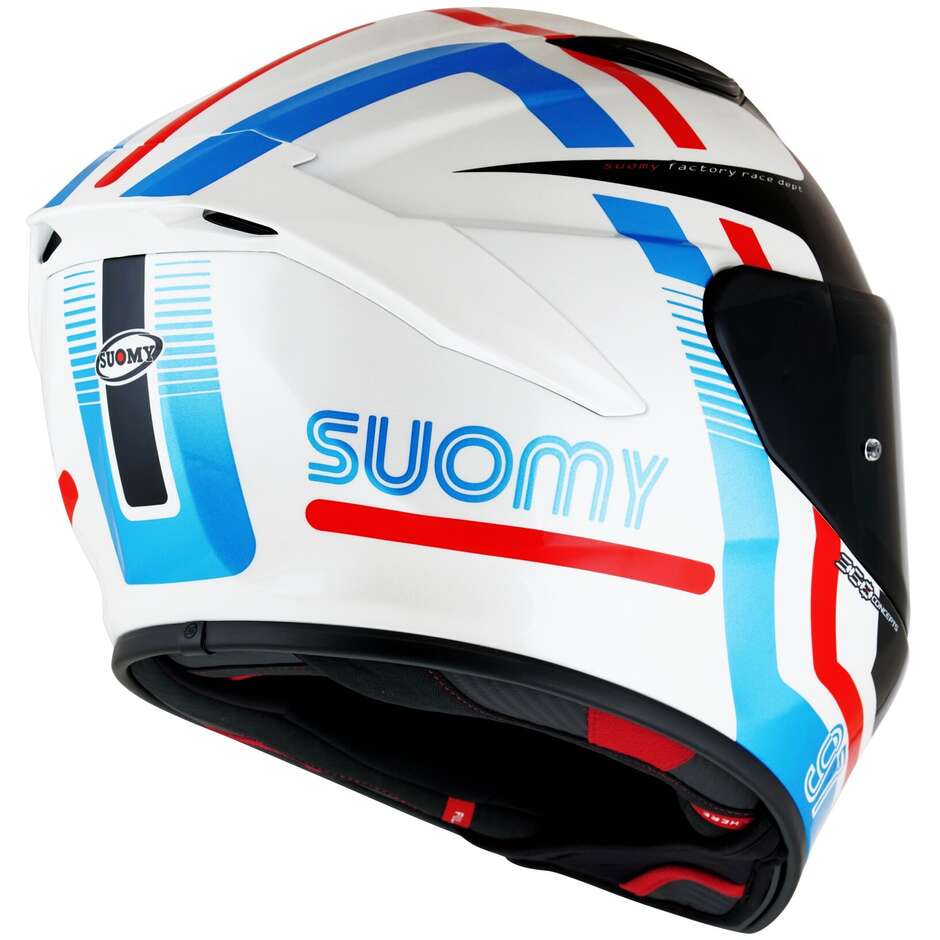 Casque Moto Intégral Racing Suomy TRACK-1 NINETY SEVEN Blanc Rouge