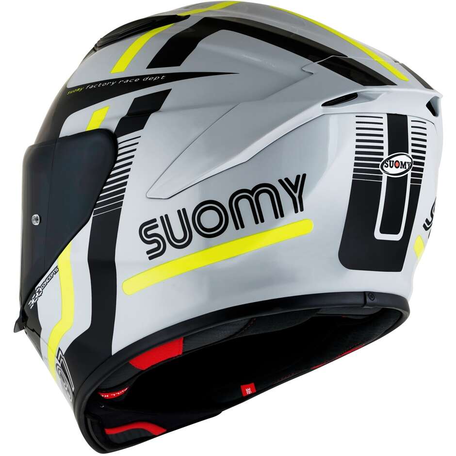 Casque Moto Intégral Racing Suomy TRACK-1 NINETY SEVEN Gris Jaune