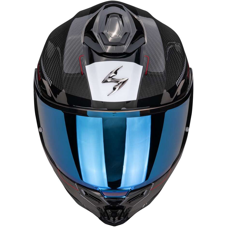 Casque moto intégral Scorpion EXO-1500 CARBON AIR ZITY Noir Rouge Bleu