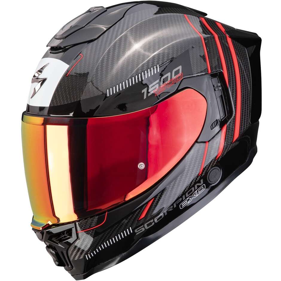 Casque moto intégral Scorpion EXO-1500 CARBON AIR ZITY Noir Rouge