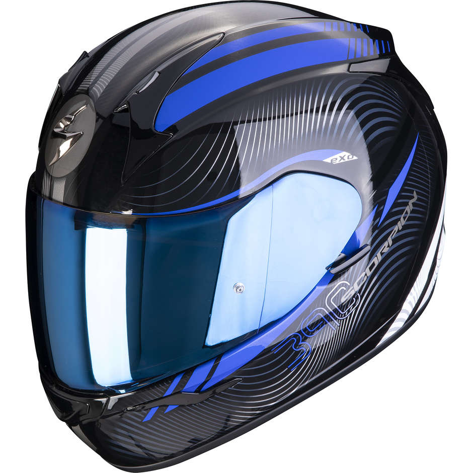 Casque Moto Intégral Scorpion EXO-390 STING Noir Bleu