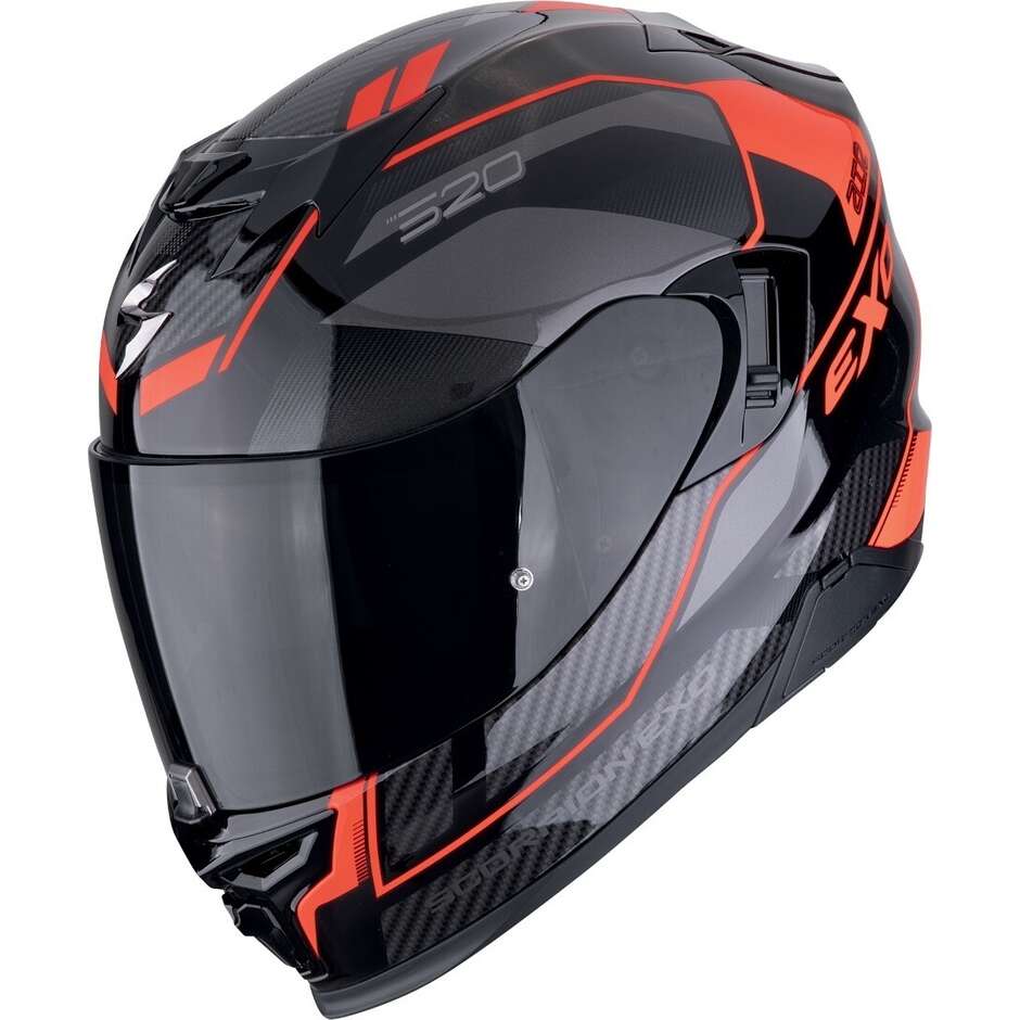 Casque moto intégral Scorpion EXO-520 EVO AIR LENA noir rouge