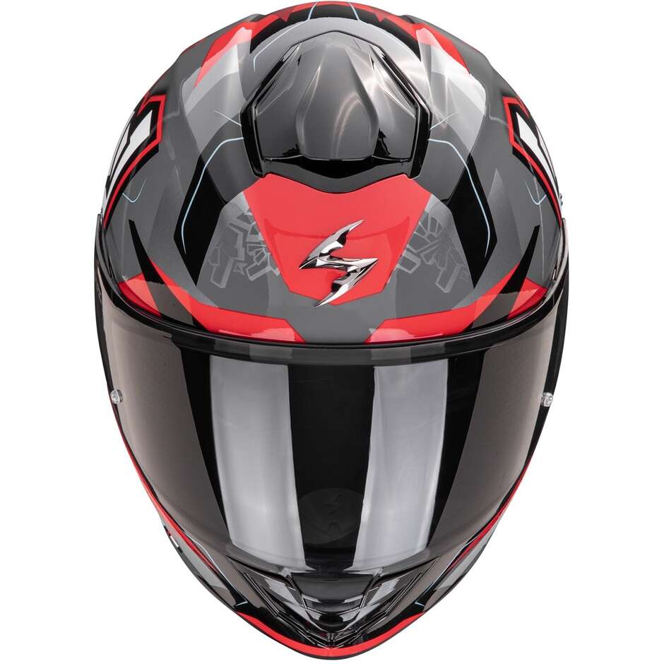 Casque moto intégral Scorpion EXO-530 AIR ROK Gris Noir Rouge
