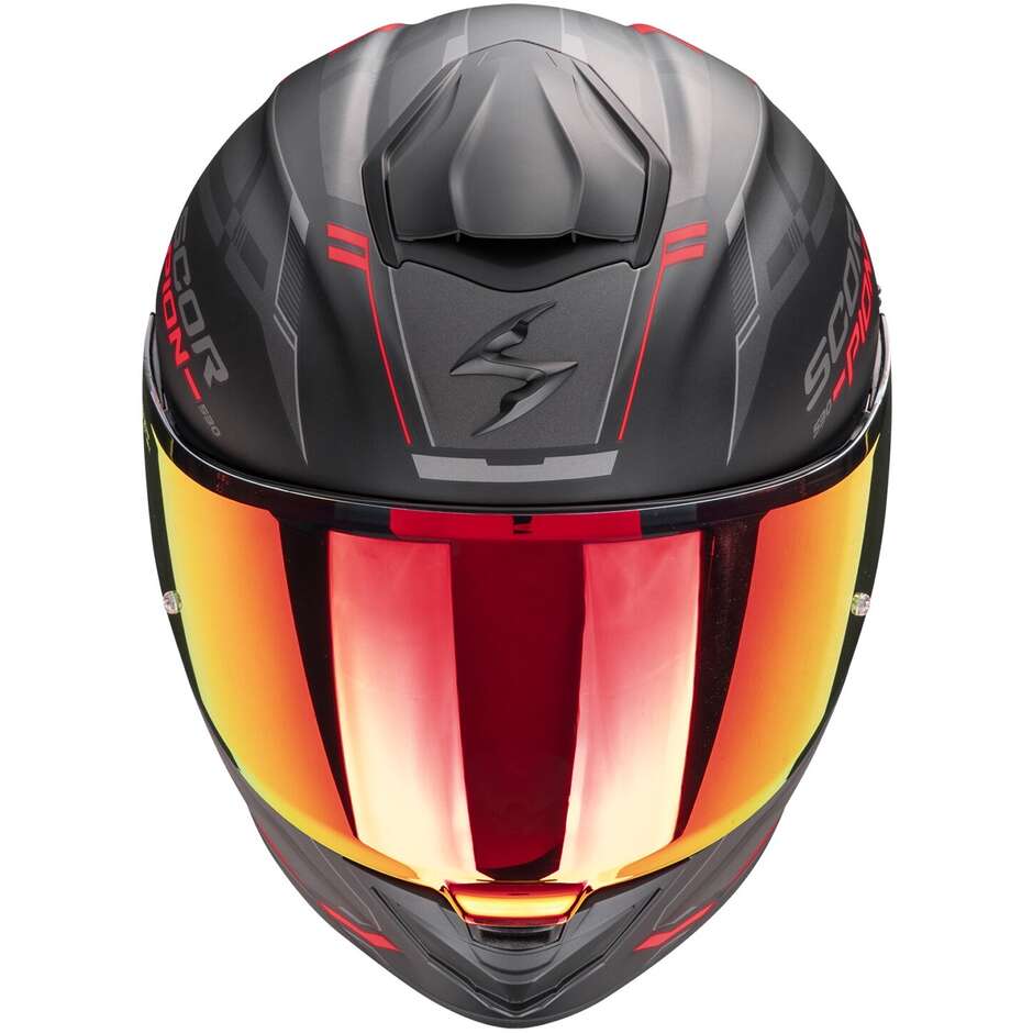 Casque moto intégral Scorpion EXO-530 AIR SLOPE Noir mat Rouge