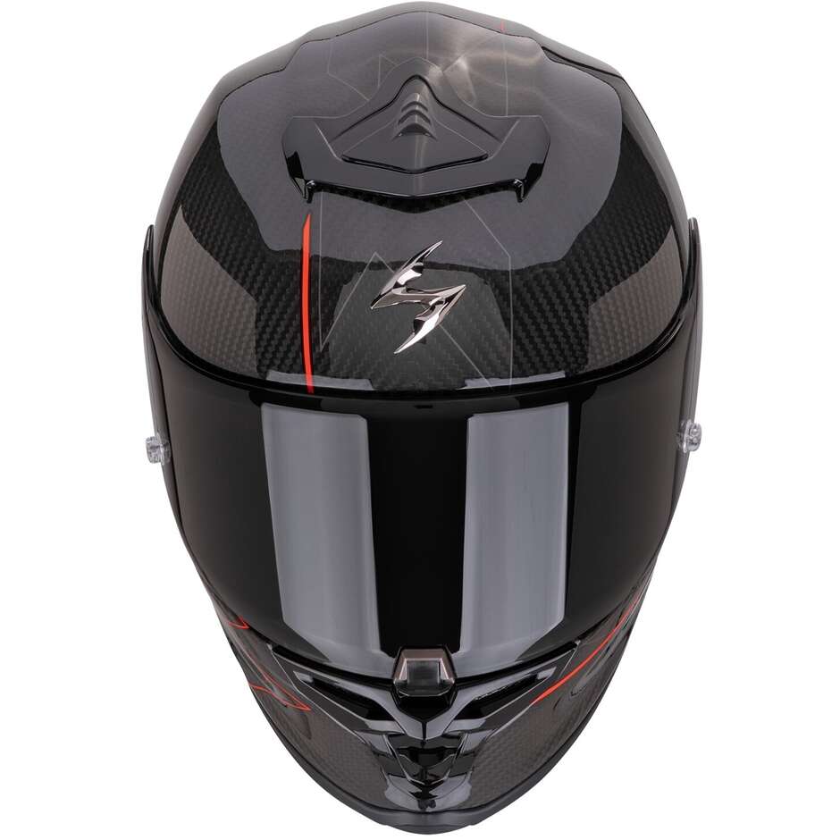 Casque moto intégral Scorpion EXO-R1 EVO CARBON AIR CYNERGY noir rouge