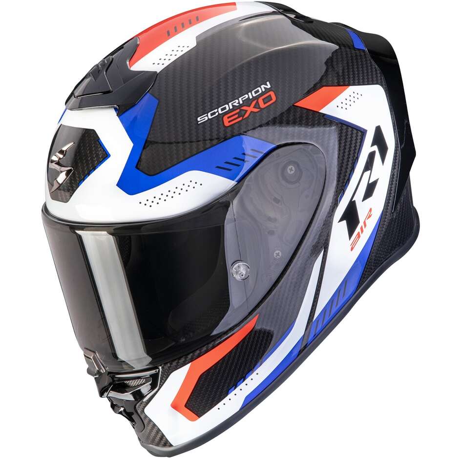Casque moto intégral Scorpion EXO-R1 EVO CARBON AIR PROPEL Noir Blanc Rouge