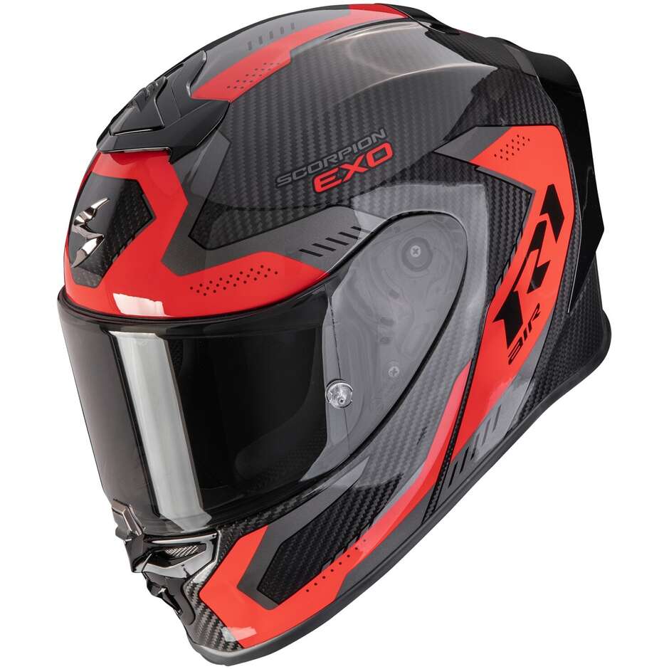 Casque moto intégral Scorpion EXO-R1 EVO CARBON AIR PROPEL Noir Rouge