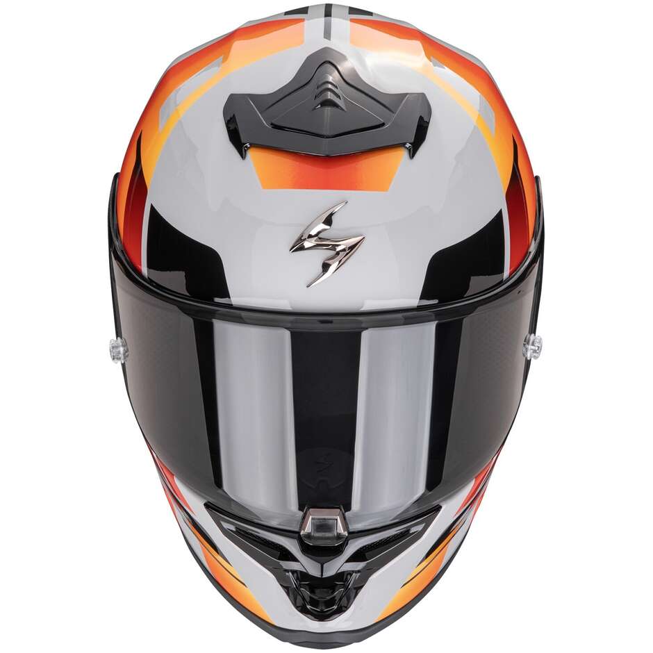 Casque moto intégral Scorpion EXO-R1 EVO II AIR ADRENALINE Gris Rouge Orange