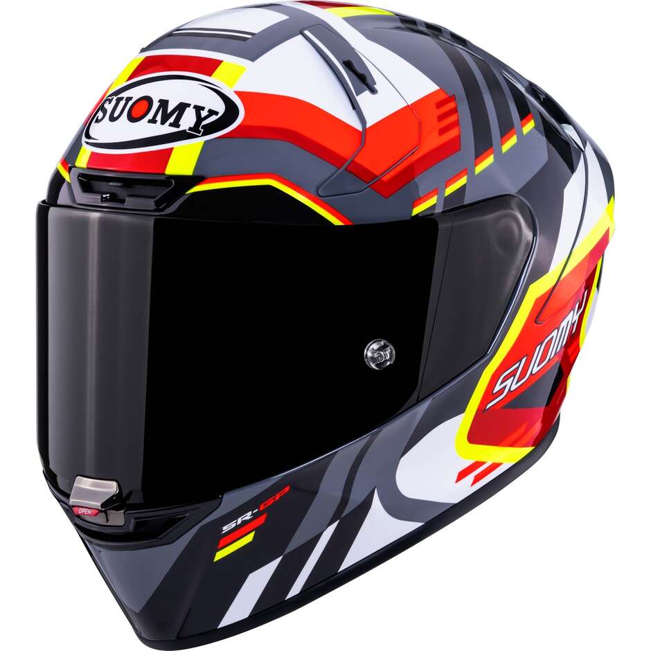 Casque moto intégral Suomy SR-GP EVO INFRARED, blanc, noir, rouge