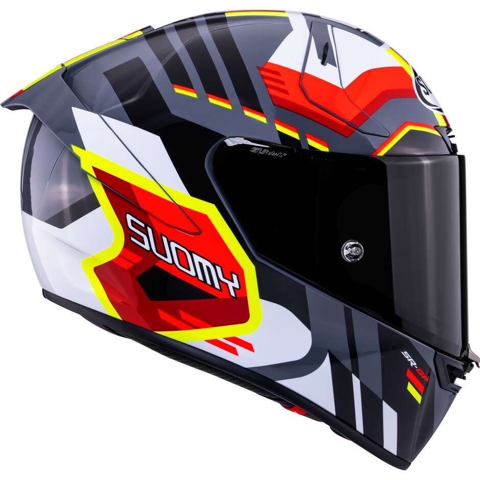 Casque moto intégral Suomy SR-GP EVO INFRARED, blanc, noir, rouge
