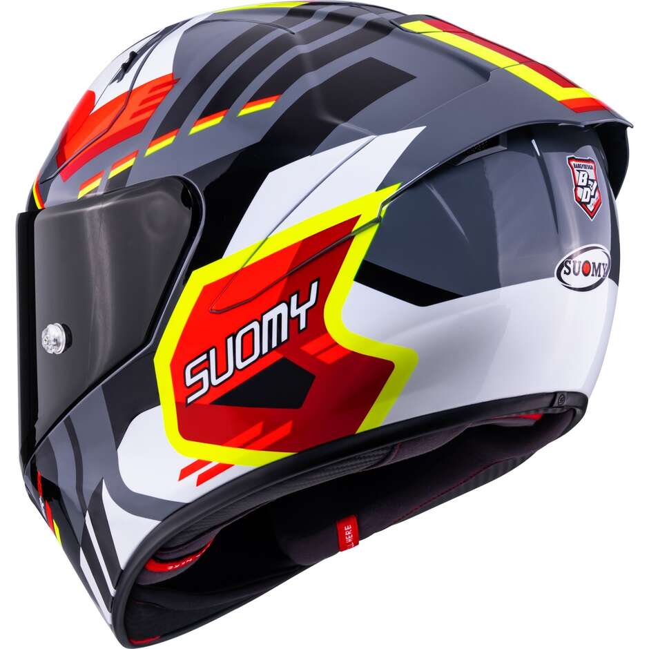 Casque moto intégral Suomy SR-GP EVO INFRARED, blanc, noir, rouge