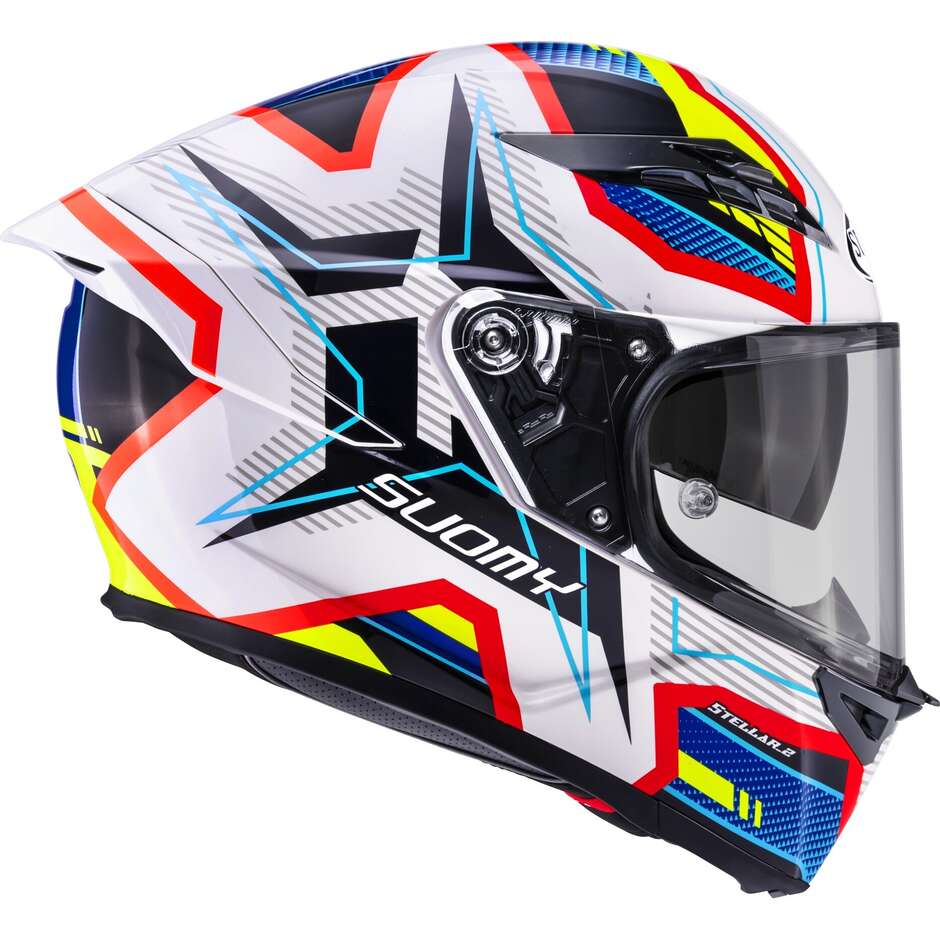 Casque moto intégral Suomy STELLAR 2 BLACKSTAR Blanc Bleu