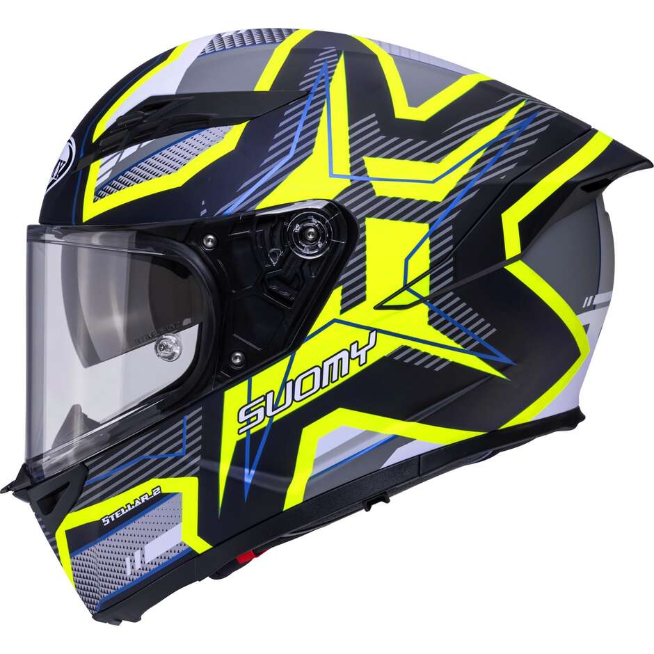 Casque moto intégral Suomy STELLAR 2 BLACKSTAR noir mat jaune