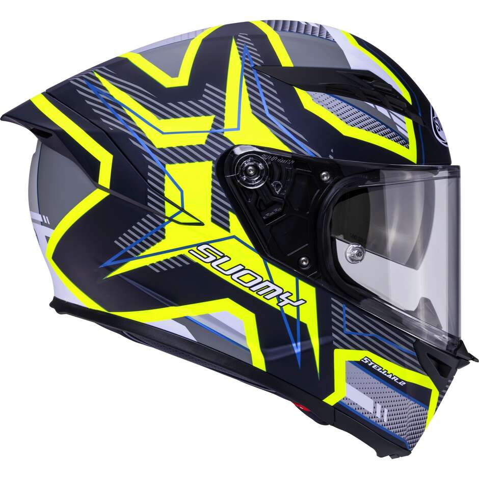 Casque moto intégral Suomy STELLAR 2 BLACKSTAR noir mat jaune