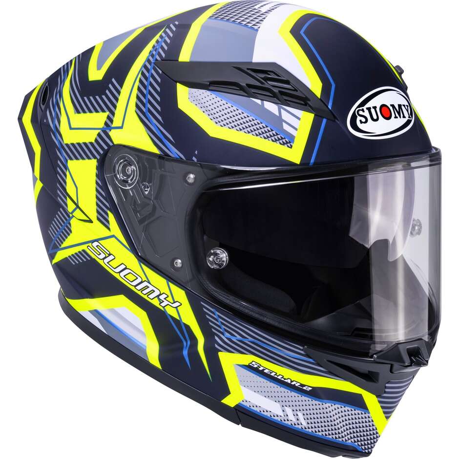 Casque moto intégral Suomy STELLAR 2 BLACKSTAR noir mat jaune