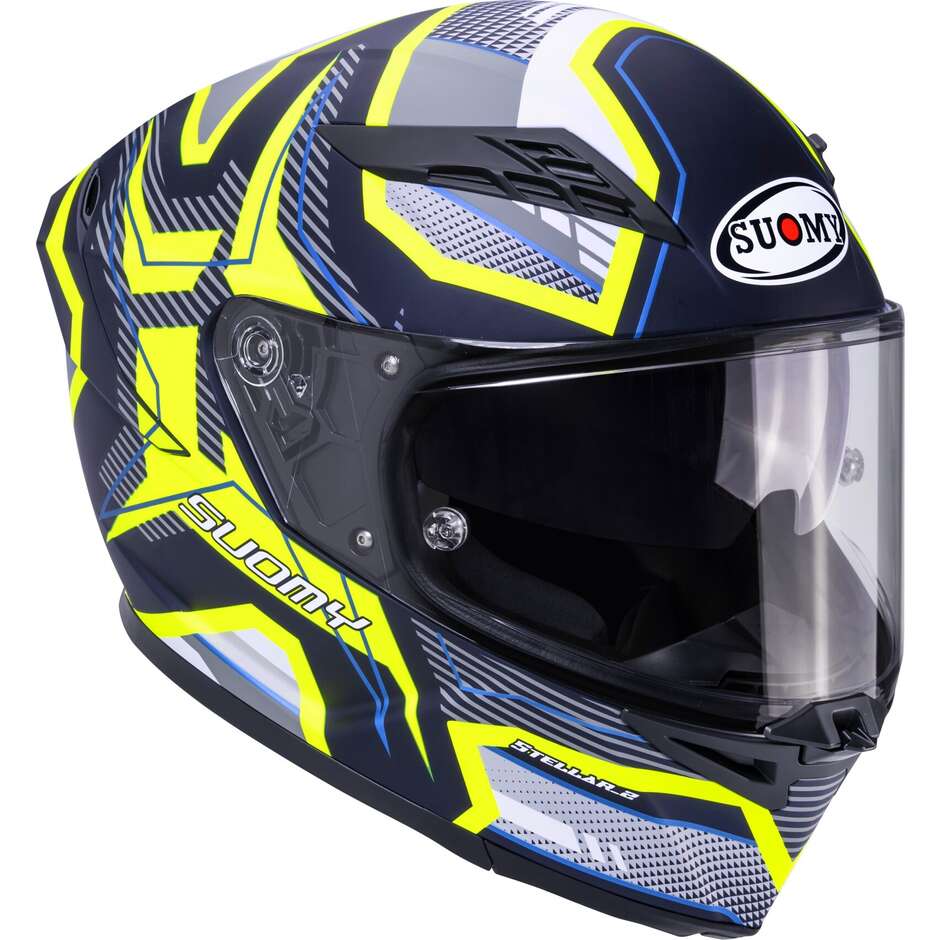 Casque moto intégral Suomy STELLAR 2 BLACKSTAR noir mat jaune