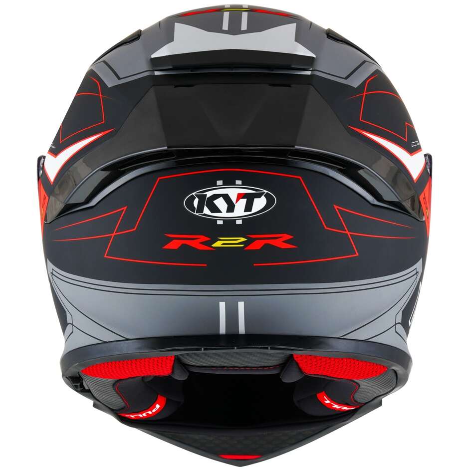 Casque Moto Intégral Touring Kyt R2R LED Noir Mat Gris