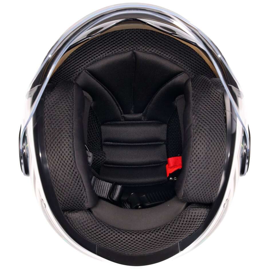 Casque Moto Jet AGV ETERES GHEPARD Blanc Mat Noir Vert