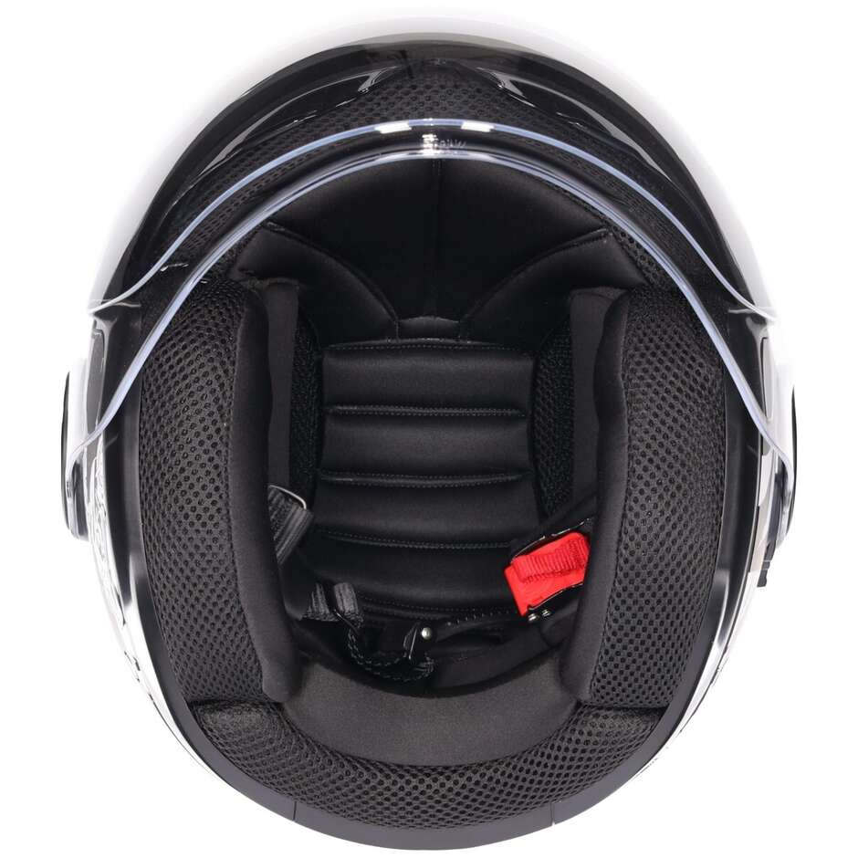 Casque Moto Jet AGV ETERES HISTORY Noir Mat Blanc Rouge