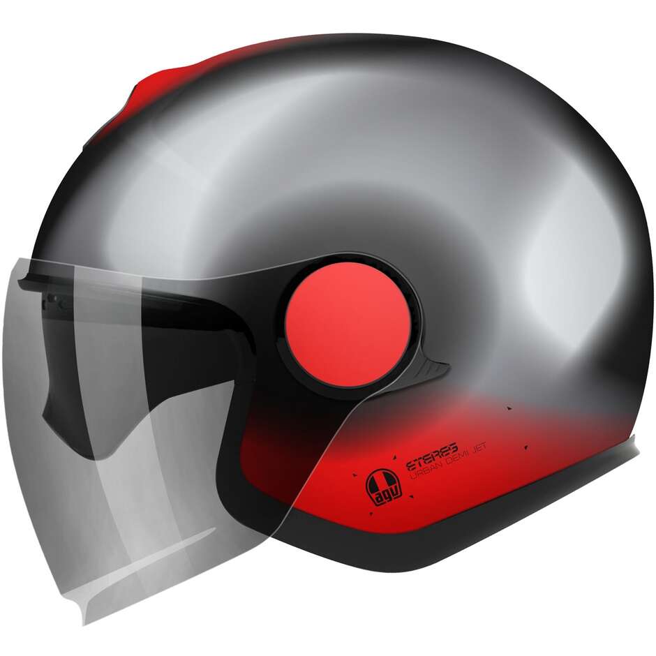 Casque moto Jet AGV ETERES LEVANTO noir argent rouge