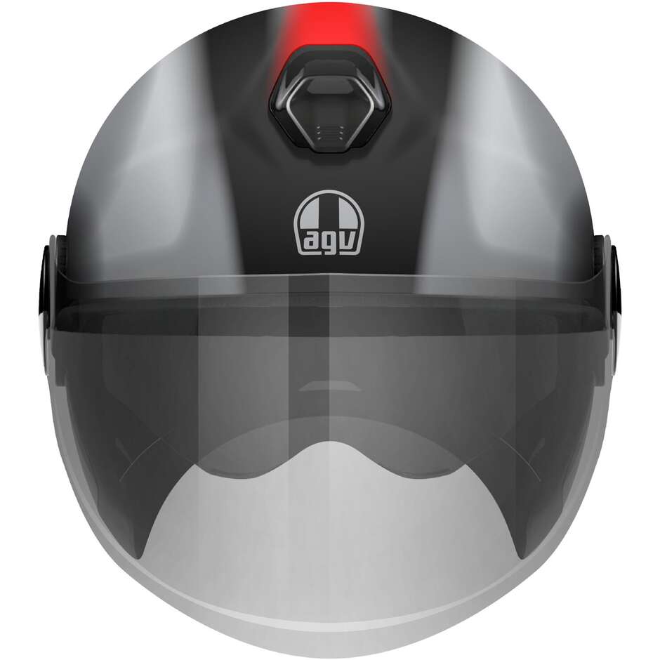 Casque moto Jet AGV ETERES LEVANTO noir argent rouge