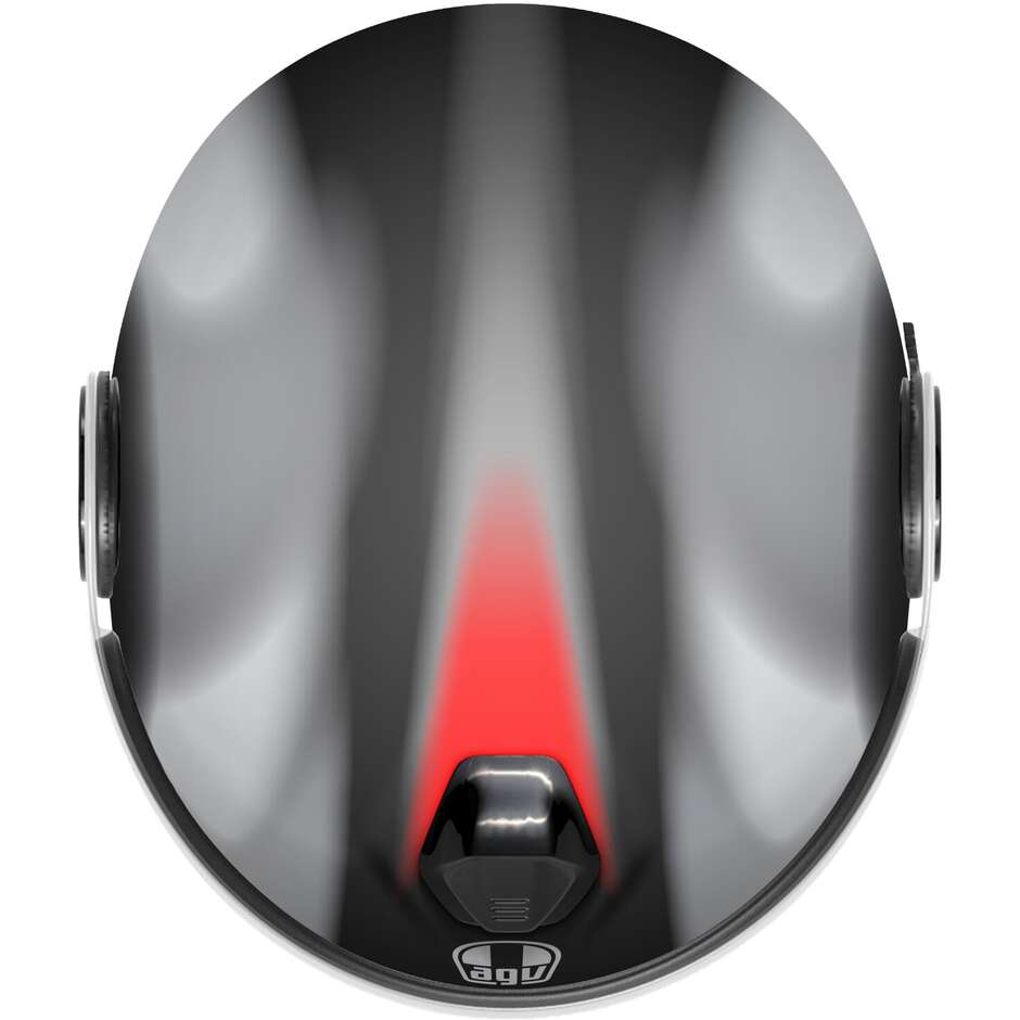 Casque moto Jet AGV ETERES LEVANTO noir argent rouge