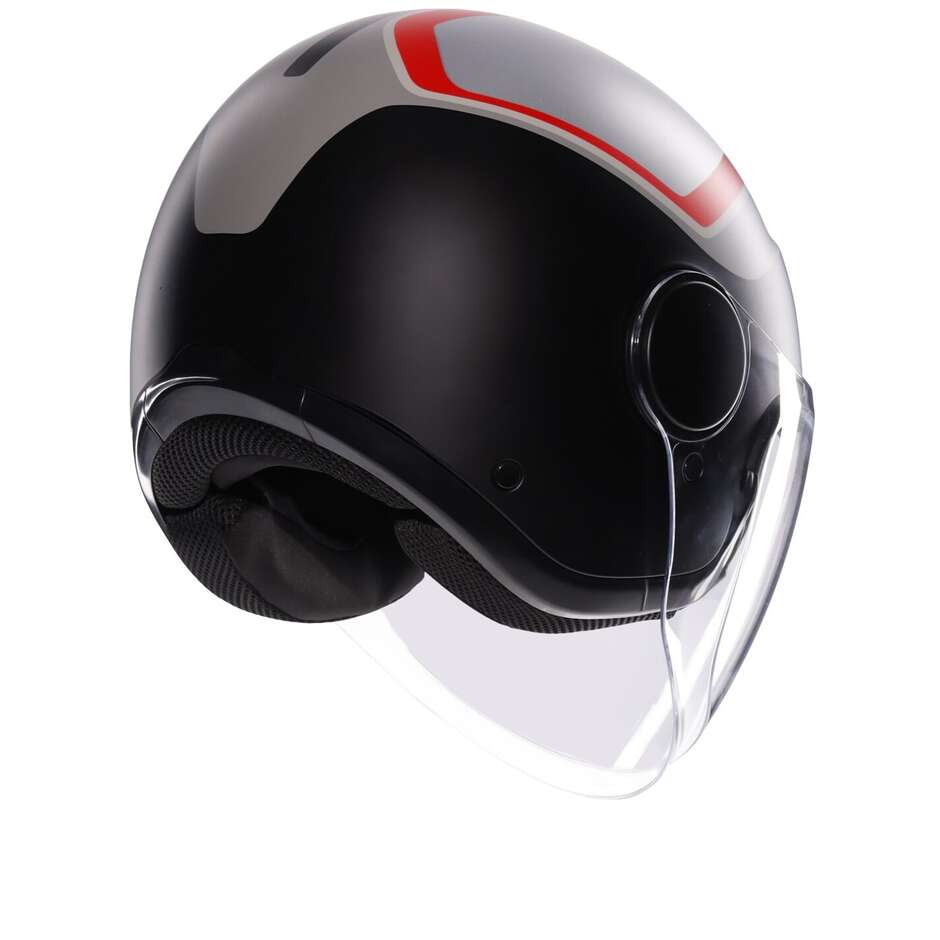 Casque Moto Jet AGV ETERES SCAGLIERI Gris Mat Rouge