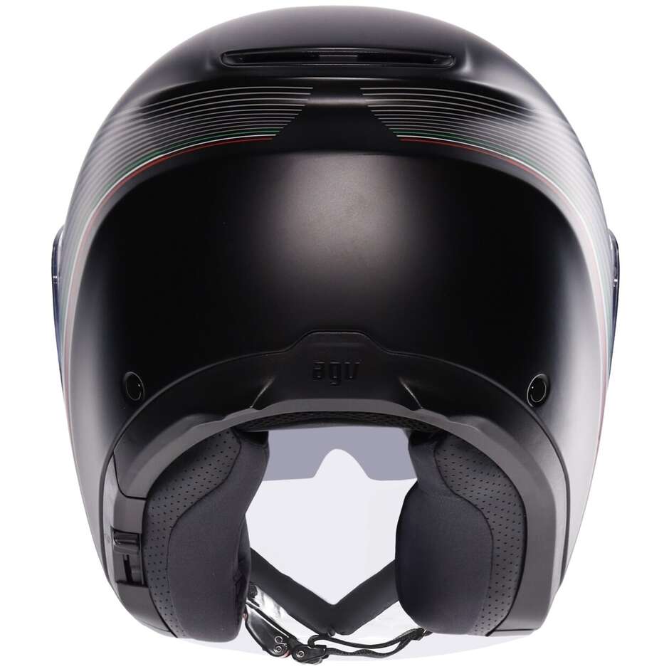 Casque Moto Jet AGV IRIDES BOLOGNA Noir Mat Tricolore