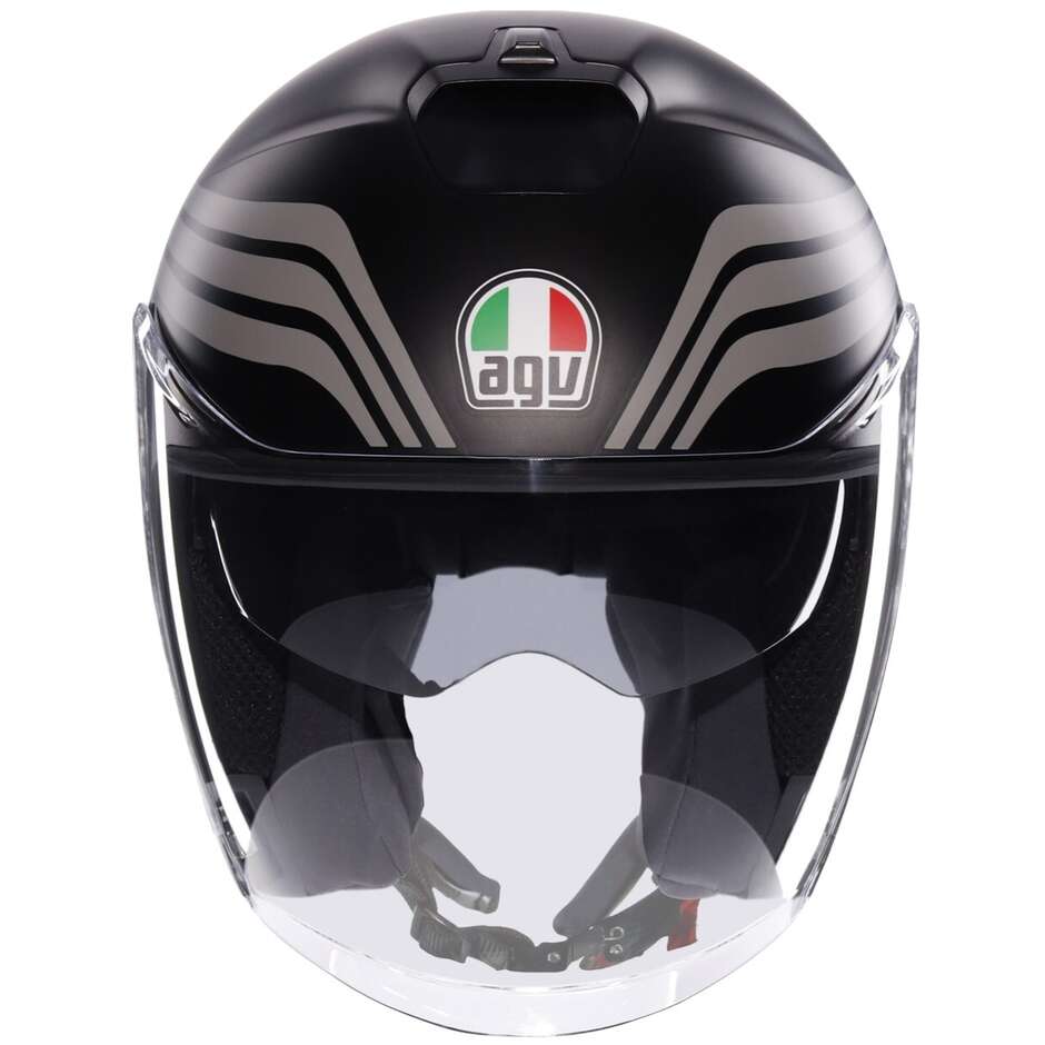 Casque Moto Jet AGV IRIDES BOLOGNA Noir Mat Tricolore