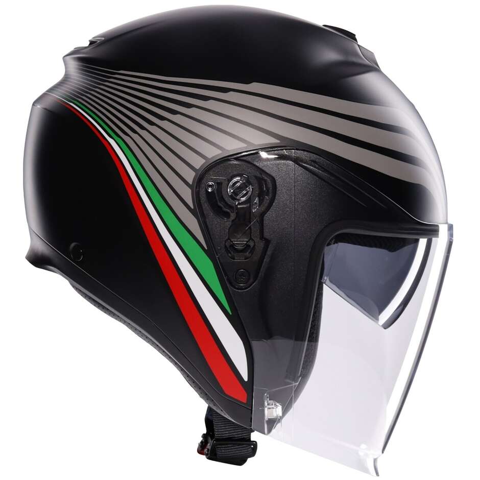 Casque Moto Jet AGV IRIDES BOLOGNA Noir Mat Tricolore