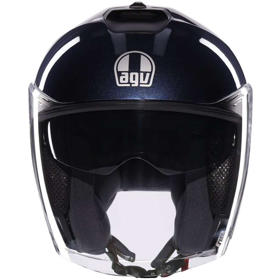 Casque moto Jet AGV IRIDES MONO Bleu Profond