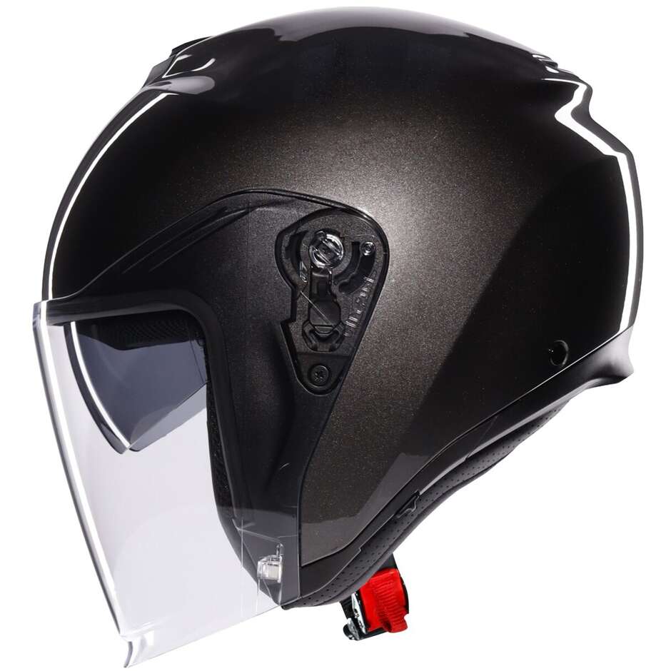 Casque moto Jet AGV IRIDES MONO Gris Asphalte