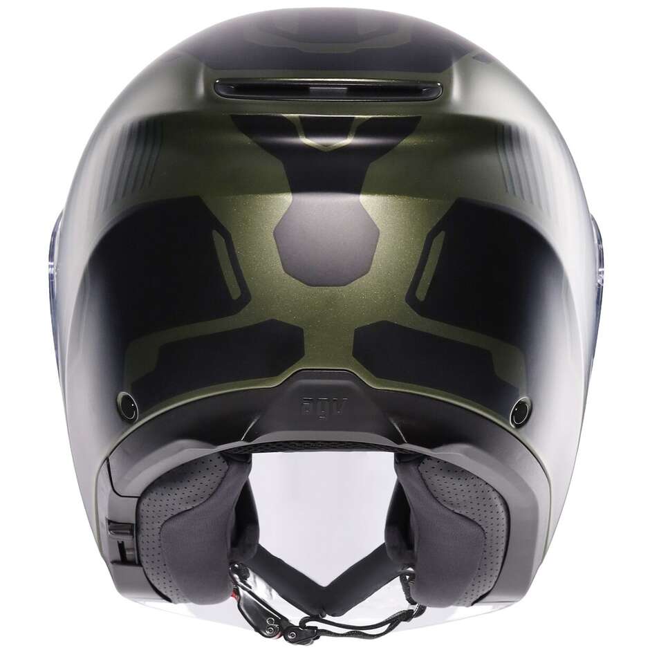 Casque Moto Jet AGV IRIDES SAKAI Vert Mat Noir