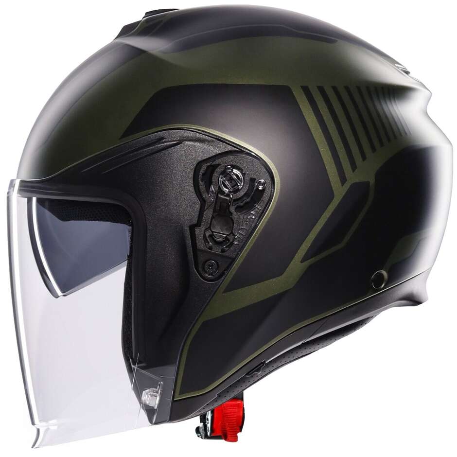 Casque Moto Jet AGV IRIDES SAKAI Vert Mat Noir
