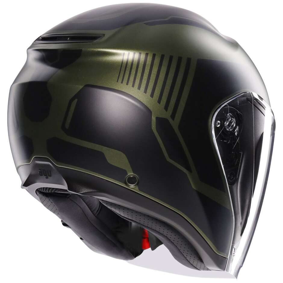 Casque Moto Jet AGV IRIDES SAKAI Vert Mat Noir