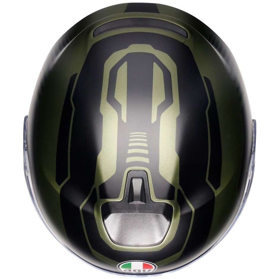 Casque Moto Jet AGV IRIDES SAKAI Vert Mat Noir