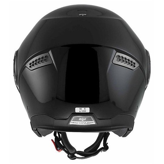 Casque moto Jet Agv New Cityligth Mono Glossy Black avec pare-soleil