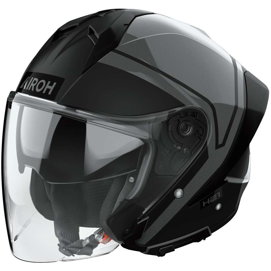 Casque moto jet Airoh H21 SQUARE mat brillant