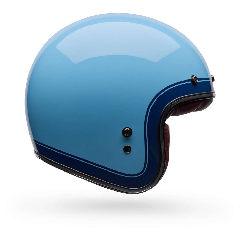 Casque moto jet Bell Custom 500 Crate, bleu glacier