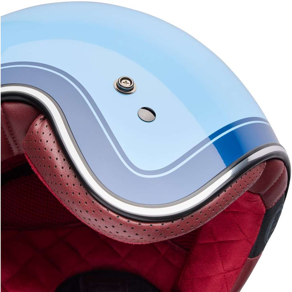 Casque moto jet Bell Custom 500 Crate, bleu glacier