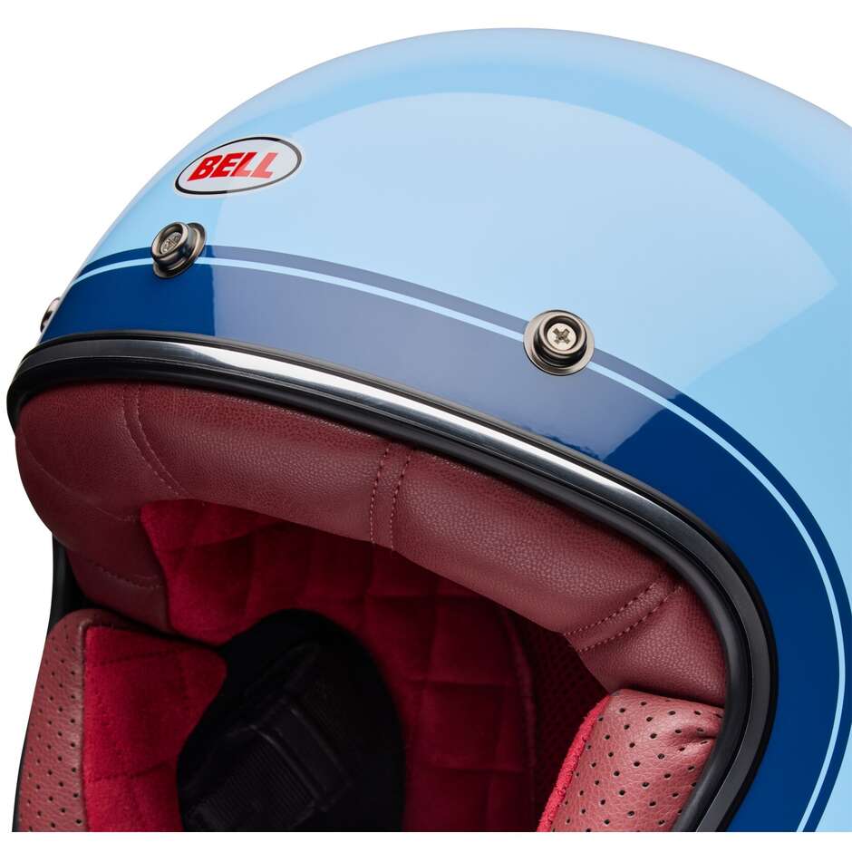 Casque moto jet Bell Custom 500 Crate, bleu glacier