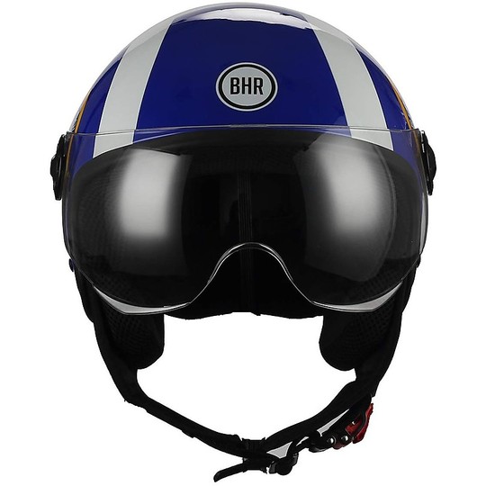 Casque moto Jet BHR 801 Visière ronde Cool Line F Bleu
