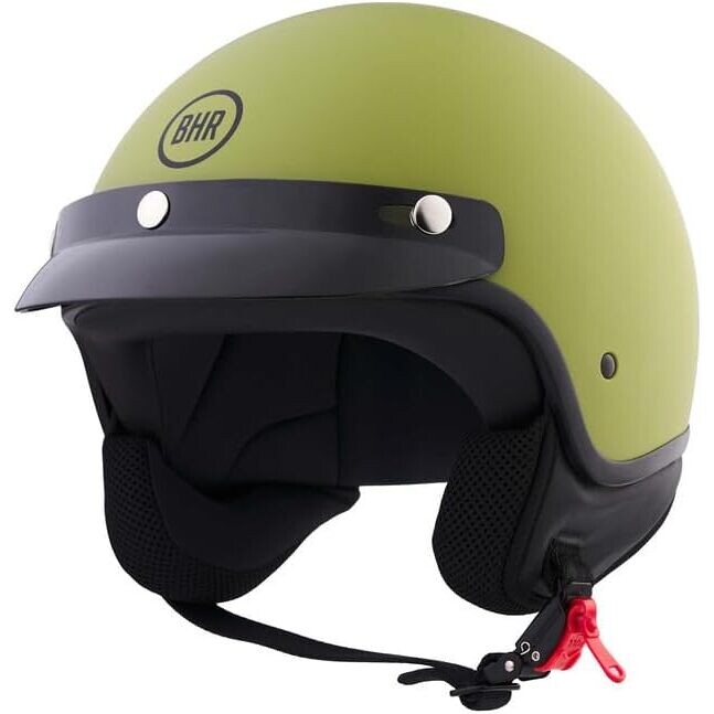 Casque moto jet BHR 839 3 BUTTON vert mat Vente en Ligne - Outletmoto.eu