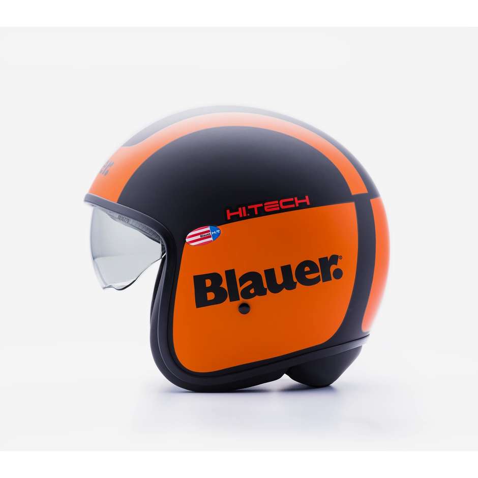 Casque Moto Jet Blauer Pilot 1.1 HT En Fibre Graphique G Noir Mat Orange